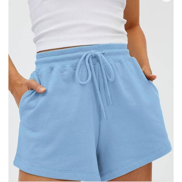 Cotton On Pants - Cotton On Womens Baby Blue High Waist Comfy Elastic Summer Sweat Shorts